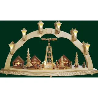 Schwibbogen Weihnachtsmarkt Elektrisch Lichterbogen Erzgebirge Seiffen NEU 01008