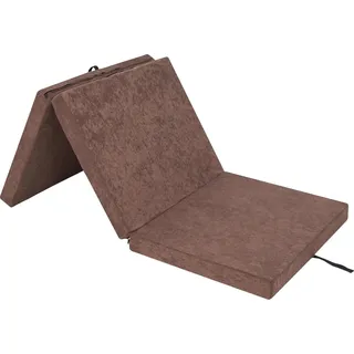 HobbyGarden Klappmatratze Ben – 195×80×8 cm, dunkelbraun, faltbar, Gästebett & Gymnastikmatte, Aloba Bezug, pflegeleicht & mobil - Bronze