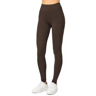 Merry Style Damen Lange Leggings aus Viskose MS10-143 (Braun, S)