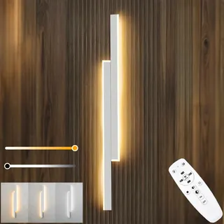 niuniaj 15W LED Wandleuchte Innen Dimmbar 120CM Wandlampe innen mit Fernbedienung,Up Down Wandlicht,Moderne Wandlampen Weiß für Schlafzimmer Korridor Wohnzimmer Treppe Kinderzimmer Küche