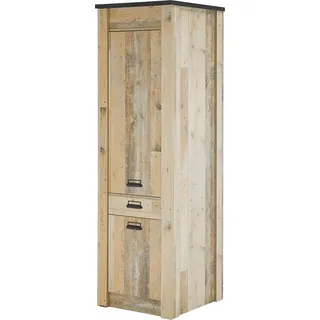 Stauraumschrank inkl. Softclose-Funktion SHELTON-61 in Old Style hell Nb. mit anthrazit, B/H/T: ca. 62/201/64 cm - Beige