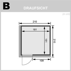 Bild von Rodin inkl. Dachkranz + graphit Ganzglastür naturbelassen