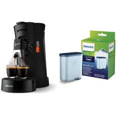 Philips Senseo Select ECO-Kaffeepadmaschine, schwarz/gefleckt & Wasserfilter für Espressomaschine, Kein Entkalken bis 5000 Tassen, Doppelpack