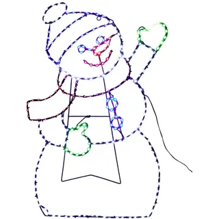 Wellhome Winkender Schneemann mit 246 LEDs und Timerfunktion 79 cm - Multicolor