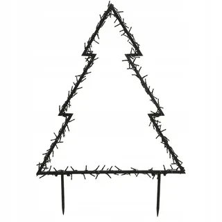 Wellhome Gartenleuchten In Weihnachtsbaumform Mit 225 Warmweißen Led-lichtern Und Metallrahmen 72x100 Cm - Black - One Size