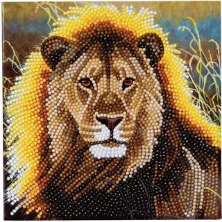 Craft Buddy CCK-A13 - Resting Lion, 18x18cm Crystal Art Card, Diamond Painting