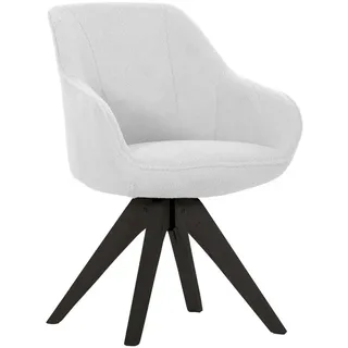 Landscape Armlehnstuhl , Schwarz, Weiß , Holz , Eiche , massiv , Uni , eckig , 60x83x65 cm , Stoffauswahl, Typenauswahl, Sitzfläche 360° drehbar , Esszimmer, Stühle, Armlehnstühle