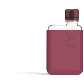 memobottle A7 (Wild Plum) Bundle – 180 ml – Flasche, Silikonhülle und Deckel, kompakte, flache Flasche für Taschen und Taschen, BPA-freies Tritan, modern und minimalistisch, für Fitnessstudio