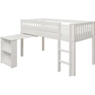 FURNLUX Hochbett Nordic Dream Weiss 90x200cm / Hauptfarbe: Weiß / Abmessungen: 106 x 118 x 209 cm - Weiß