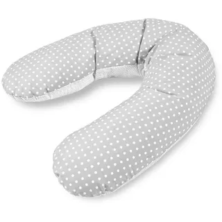 Patinio Stillkissen , Grau, Weiß , Textil , 34 l , Füllung: Mikroperlen , 160 cm , Textiles Vertrauen - Oeko-Tex® , Bezug abnehmbar, Bezug waschbar , Füttern, Stillen, Stillkissen
