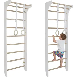 Sprossenwand aus Holz für Kinder Gelb | Kletterwand | Klettergerüst Kinderzimmer - Gelb