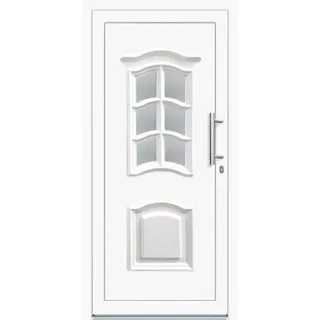 Kunststoff-Haustür 110 cm x 210 cm K003 Anschlag Rechts Weiß