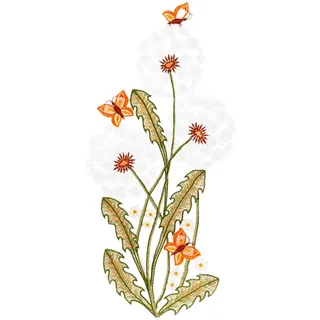 W. Reuter & Sohn - Plauener Spitze® Fensterbild »Fensterbild "Pusteblumen" farbig«, bunt