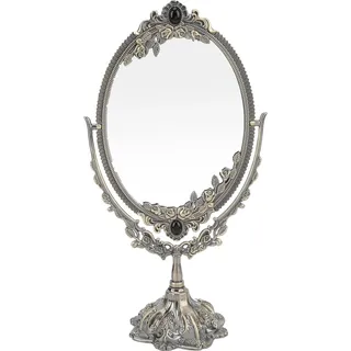 Schminkspiegel im europäischen Stil, Metall, Retro, doppelseitig, für Badezimmer, Schlafzimmer, Ankleide (Bronze, groß) - Bronze