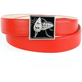 Anthoni Crown Damengürtel Leder rot 100 cm