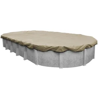 Pool Mate 311224-4-PM 20 Jahre professionelle Winter-Poolabdeckung, oval, 3,6 x 7,3 m, Hellbraun