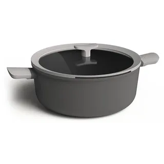 BergHOFF Leo Lite Aluminium-Kochtopf mit Deckel, grau 28 x 11,5 cm - Silber