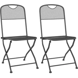 vidaXL Klappbare Gartenstühle 54 x 54 x 86 cm grau/silber 2 St.