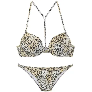 LASCANA Push-Up-Bikini »Silea« mit modischem Tierdruck, beige