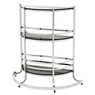 Casa Padrino Luxus Bar Trolley Servierwagen aus Edelstahl und Glas in Chrom 95 x 42,5 x H. 100 cm