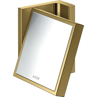 hansgrohe AXOR UNIVERSAL Rectangular Rasierspiegel, Vergrößerung 1,7-fach, neigbar, Rahmen Metall, 42649990 - Gold