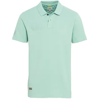 camel active Herren Piqué Poloshirt mit Stickerei aus Reiner Baumwolle T-Shirt, Grün, M