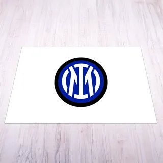 Licensed Décor FC Internazionale Milano – Kleine Vinyl-Fußmatte – Wappen auf Weiß