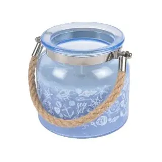 HOMEA 6BPV111BL Kerzen, Glas, Himmelblau, klein