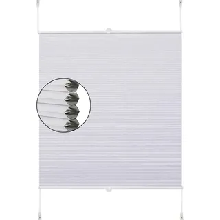 Wabenplissee - Doppelplissee - Verdunkelung Sonnenschutz - Schnurzug - Deckenmontage - Für Fenster/Tür - 102 x 183 cm - Weiß