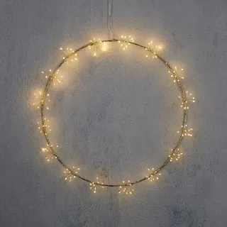 Luca Lighting LED Kranz Sputnik 160 LED warmweiß außen 50 cm Metall gold - Gold