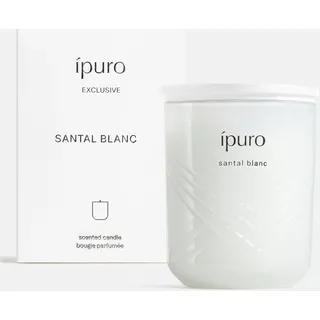 ipuro Exclusive Elegante Duftkerze im Glas SANTAL BLANC 270g - Premium Kerze mit erhöhtem Duftölanteil - Hochwertige Duftkerze im Glas mit weißer Orchidee & Sandelholz Duft - Raumduftkerze Wohnung
