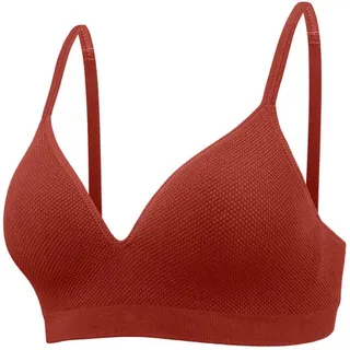 LASCANA Push-up-BH »COMFY BRA« ohne Bügel aus weicher Baumwollqualität, Basic, Dessous, rot
