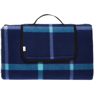 Amazon Basics Picknickdecke für die Küche mit wasserdichter Unterseite, Dunkelblau, 200 x 200 cm