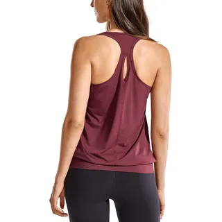 SYROKAN Damen Sport T-Shirt Tank Top - Ringerrücken Gym Elastische Fitness Savanne 44