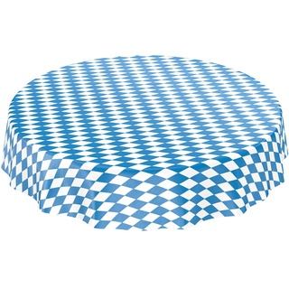 ANRO Wachstuch Tischdecke Wachstuchtischdecke Wachstischdecke Bayern Bayerische Raute Oktoberfest Rund 120cm