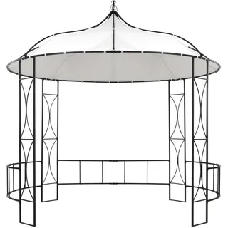 vidaXL Pavillon 300 x 290 cm Weiß Rund - Weiß
