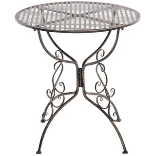 CLP Gartenbeistelltisch rund Ø70 cm Metall bronze , Bronzefarben , 70x74x70 cm , Gartenmöbel, Gartentische, Garten-Beistelltische