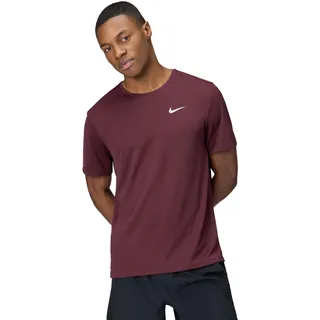 Nike Miler Dri-Fit Uv Kurzarm-Laufoberteil Für Herren, Burgundy Crush/Reflective Silv, DV9315-652, XL