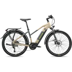 HEPHA E-Bike Trekking 7 Performance, 90Nm Mittelmotor, 708Wh abnehmbar Akku (bis zu 200Km), APP, 10-Gang, Federgabel 63mm, 27.5 Zoll(Lowstep, Sand, L-49cm)