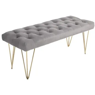 Homcom Sitzbank Schuhbank Sitztruhe Eingangsbereich Polsterbank Velvet Metall Grau , Kunststoff , 116x49x44.5 cm , Garderobe, Garderobenbänke, Schuhbänke