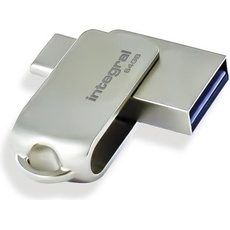 Bild von 64GB 360-C Dual USB-C & USB 3.0 USB-Stick USB Type-A / USB Type-C 3.2 Gen 1 (3.1 Gen 1) Silber