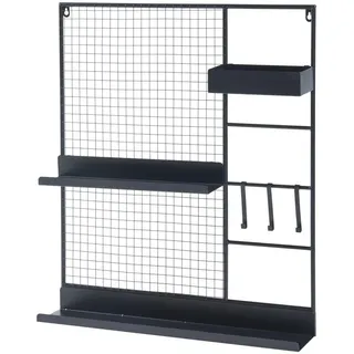 [en.casa] Wandregal 60 x 70 x 11 cm Schwarz