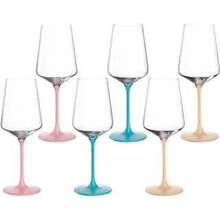 LEONARDO HOME Brera Kelchglas, 6er Set, spülmaschinenfeste Kelchgläser, hochwertige & moderne Weingläser, modische & bunte Cocktailgläser, 400 ml, 046981