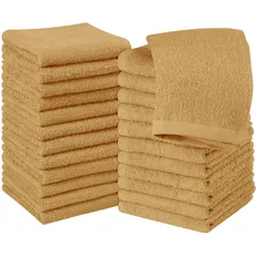 Utopia Towels - 24 Stück Seiftücher, 30x30 cm mit Aufhängeschlaufen, saugfähige Waschlappen zum Abwischen und Reinigen des Gesichts aus 100% Baumwolle (Beige)