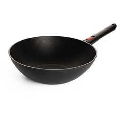 Woll Eco Lite Wok- und Rührpfanne - Induktiv -, Ø 30 cm, 9 cm hoch, mit abnehmbarem Stiel - Geeignet für alle Herdarten, 100 % recyceltes Aluguss, backofenfest, schwarz