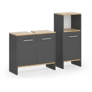 Vicco Karli 2-tlg. Anthrazit/Goldkraft Eiche