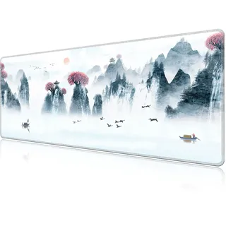 LL-COEUR Motiv Große Verlängert Laptop Mousepad 120x50x0,3cm, Erweiterter Tastaturunterlage mit Vernähte Kanten für Home, Office (Landschaften 3, 1200x500x3mm)