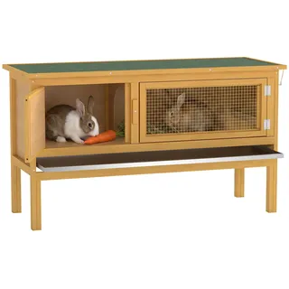 PawHut Kleintierstall 115 x 44,3 x 65 cm Hellgelb