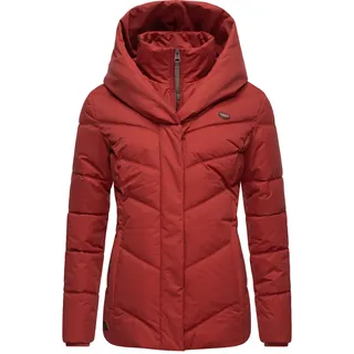 Ragwear Anorak "Natesa Intl.", Damen, Gr. M (38), rot, Außenmaterial: 100% Polyester; Innenfutter: 100% Polyester; Wattierung: 100% Polyester, tailliert hüftbedeckend, Ärmel ohne Ärmelschlitz Strickbündchen, Jacken, stylische Winterjacke mit V-Steppung und Kapuze