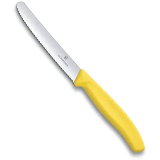 Victorinox 6.7836.L118 SwissClassic Tomatenmesser mit Wellenschliff, 11 cm, gelb